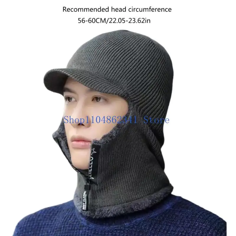 5asd ถักหมวกสวมหัวหน้ากากเล่นสกีขี่จักรยานหมวกที่มีคออุ่นอุ่น B eadwear