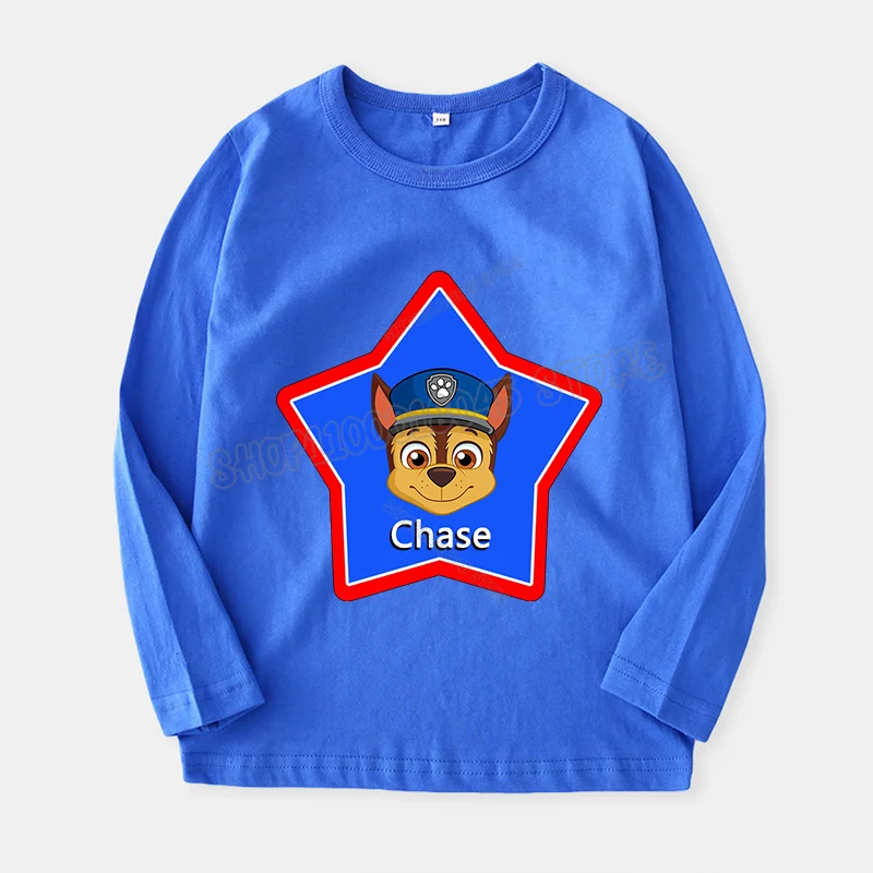 Paw Patrol Long Sleeve T Shirt Skye Chase Figure Kids Cotton Tees Cute Cartoon Anime Tops Boys Girls Autumn T Shirt Baby Clothes