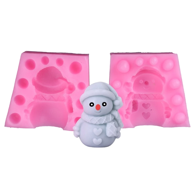 Moldes silicona para velas muñeco nieve navideño, adornos yeso para jabón y velas, decoraciones navideñas, Moldes