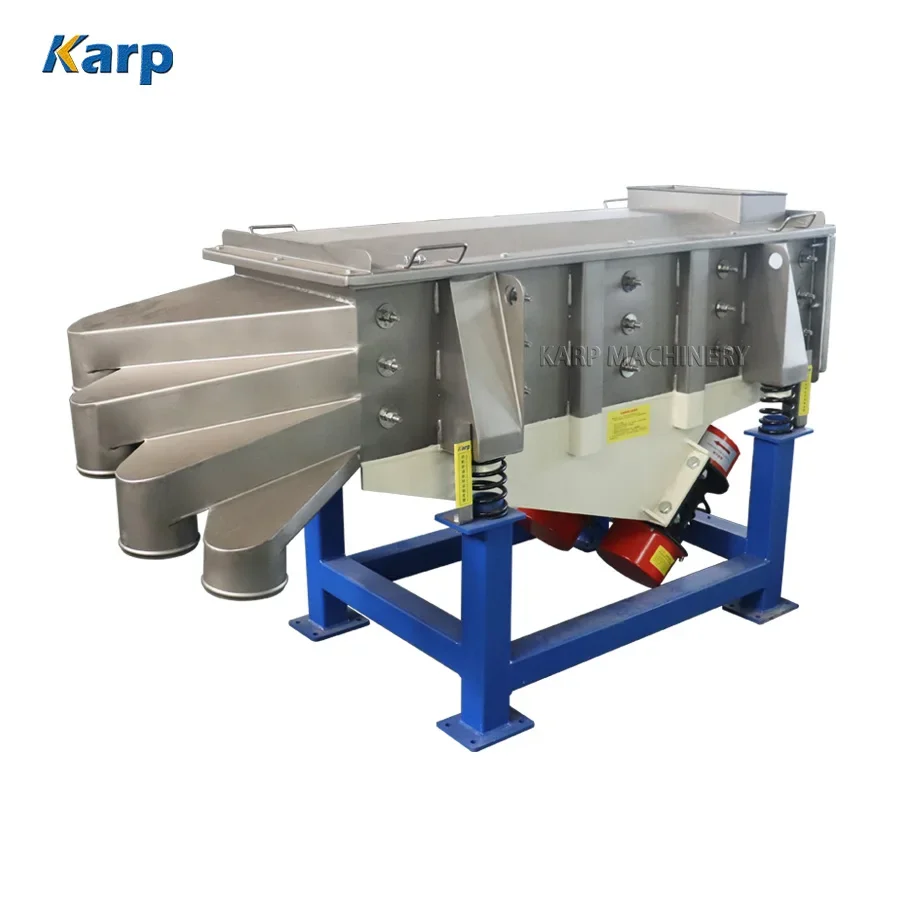 High efficiency sand vibration separator PVC flakes sieve machine beans food powder granule linear vibrating screen