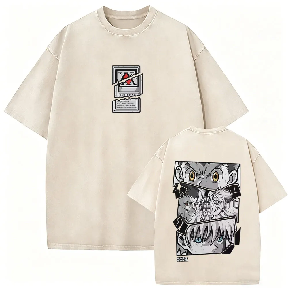 

Washed Vintage Anime Hunter X Hunter Gon Freecss Killua Zoldyck Eyes Graphic T-shirt Men Women Fashion Casual Oversized T Shirts