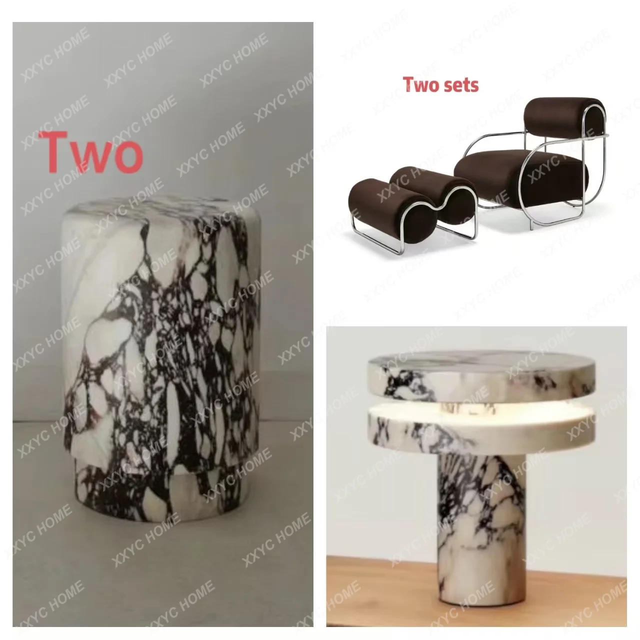 Cave Stone Dining Table Quiet Style Natural Rough Surface High-End Design Table Broken Marble Stone Plate Dining Table
