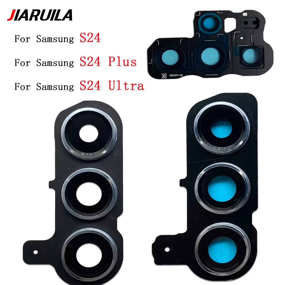 

10 шт., объектив задней камеры для Samsung S24 Plus Ultra, стеклянная крышка задней камеры с заменой рамки
