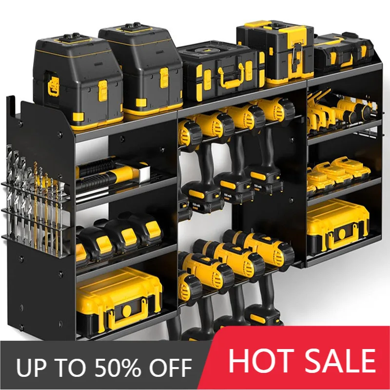 Power Tool Rack Wall-mounted Multifunctional Tool Shelf Heavy Garage Tools Storage Frame Screwdriver Angle Grinder Orage Stand