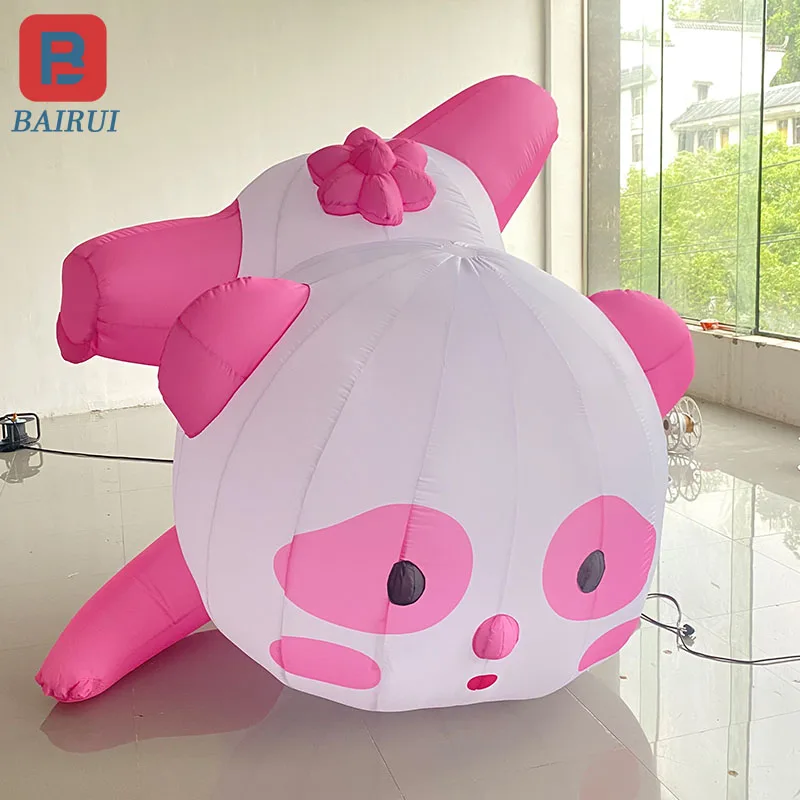 Inflatable Pink Panda model outdoor decoration with cute atmosphere for parent-child interaction on children's Day