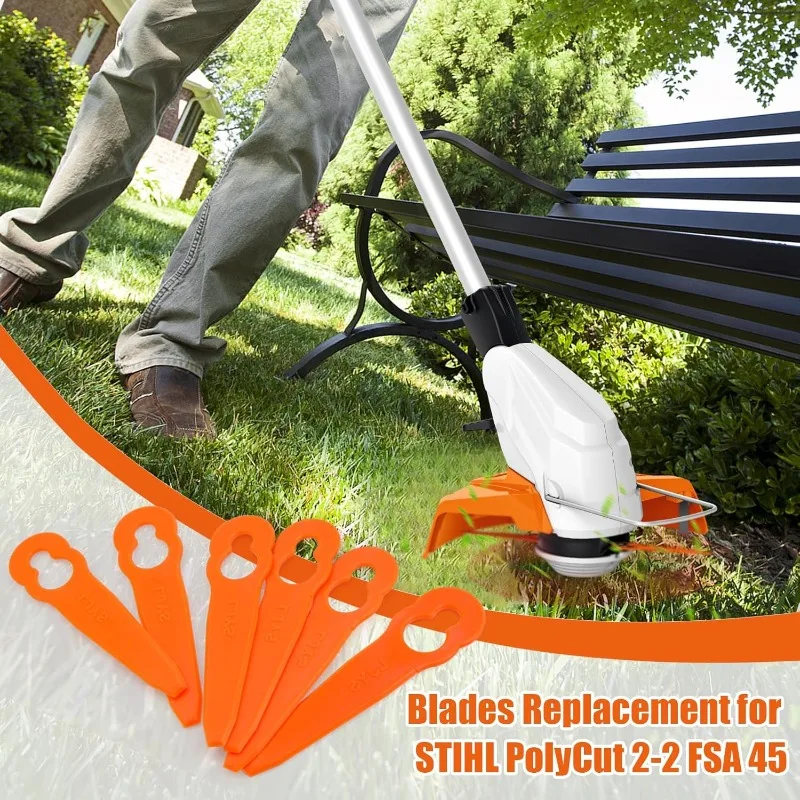 

100 шт. пластиковых сменных лезвий для газонокосилок STIHL Polycut 2-2, Polycut 3-2, триммеров для травы FSA 45, FSA 57, FSE 52