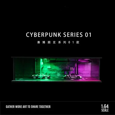 Bilgaragemodell 1:64 Skala Diorama Bilgaragemodell med LED-lampor Parkeringsplatser Stad DIY Modellset Samling Presentpresenter 10 best sales diorama parkeringsplats - №2