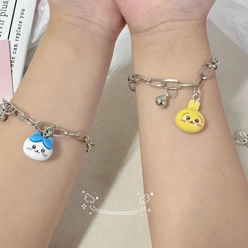 

Kawaii Miniso Chiikaw Bracelet Usagi Hachiware Cute Cartoon Girl High Beauty Bell Bracelet Jewelry Girl Holiday Birthday Gift