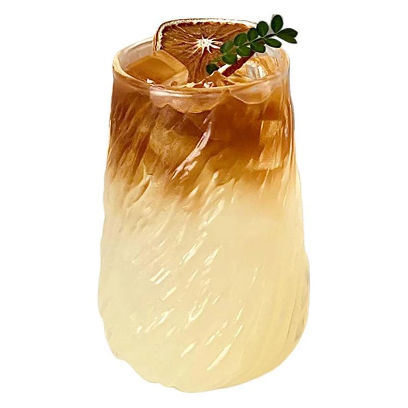 كوب زجاجي لعصير الويسكي القهوة الشفاف متعدد الاستخدامات مع الحبوب العمودية #5