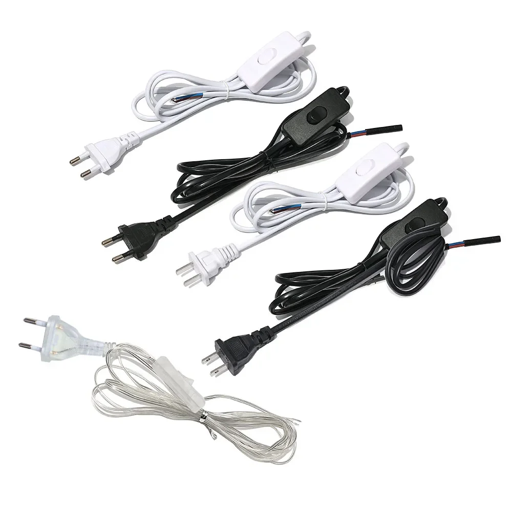 1.8m switching power cord modulator line controller EU US plug desk lamp wire switch extension cord