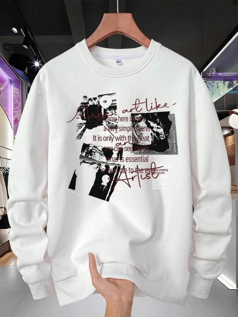 

Осень-зима 2022, толстовка с круглым вырезом, американская готика, музыкальный принт, элитная роскошь для мужчин и женщин, топ Y2k