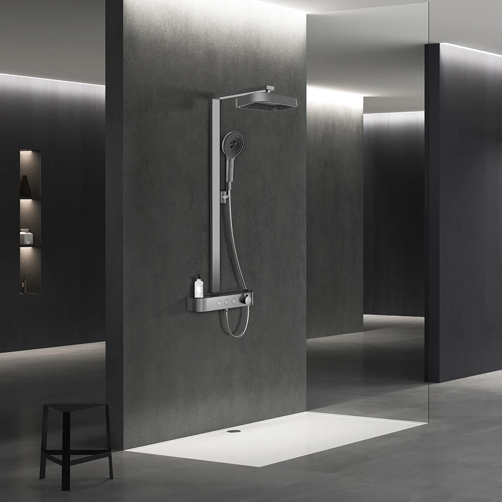 Shower Set,Modern Chrome-Finished Brass Shower Faucets Massage Jet Spray Pattern Bathroom Shower Set For Villas