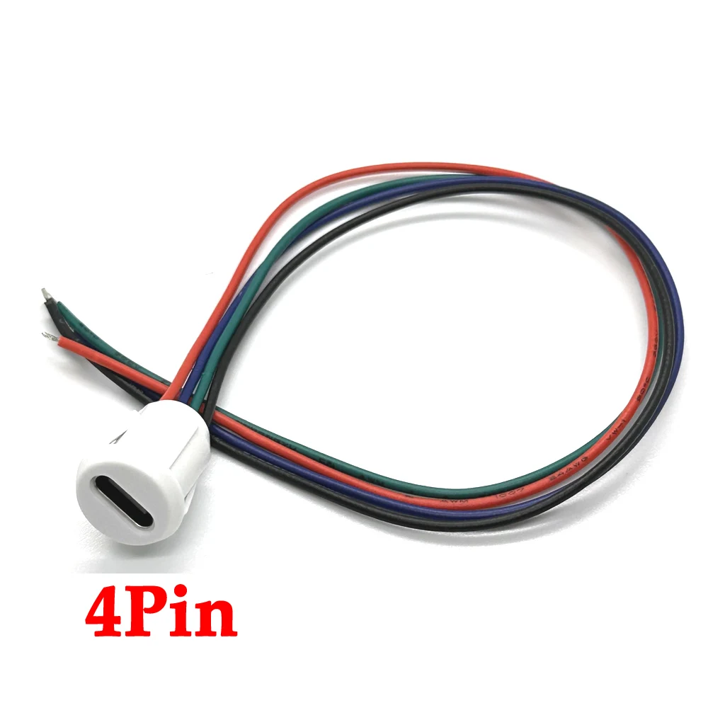 Imagem -05 - Tomada de Carregamento Rápido de Alta Corrente Conector Impermeável Jack tipo c Fêmea Jack 2pin 4pin cc Ph2.0 Imprensa tipo Placa 100 Pcs