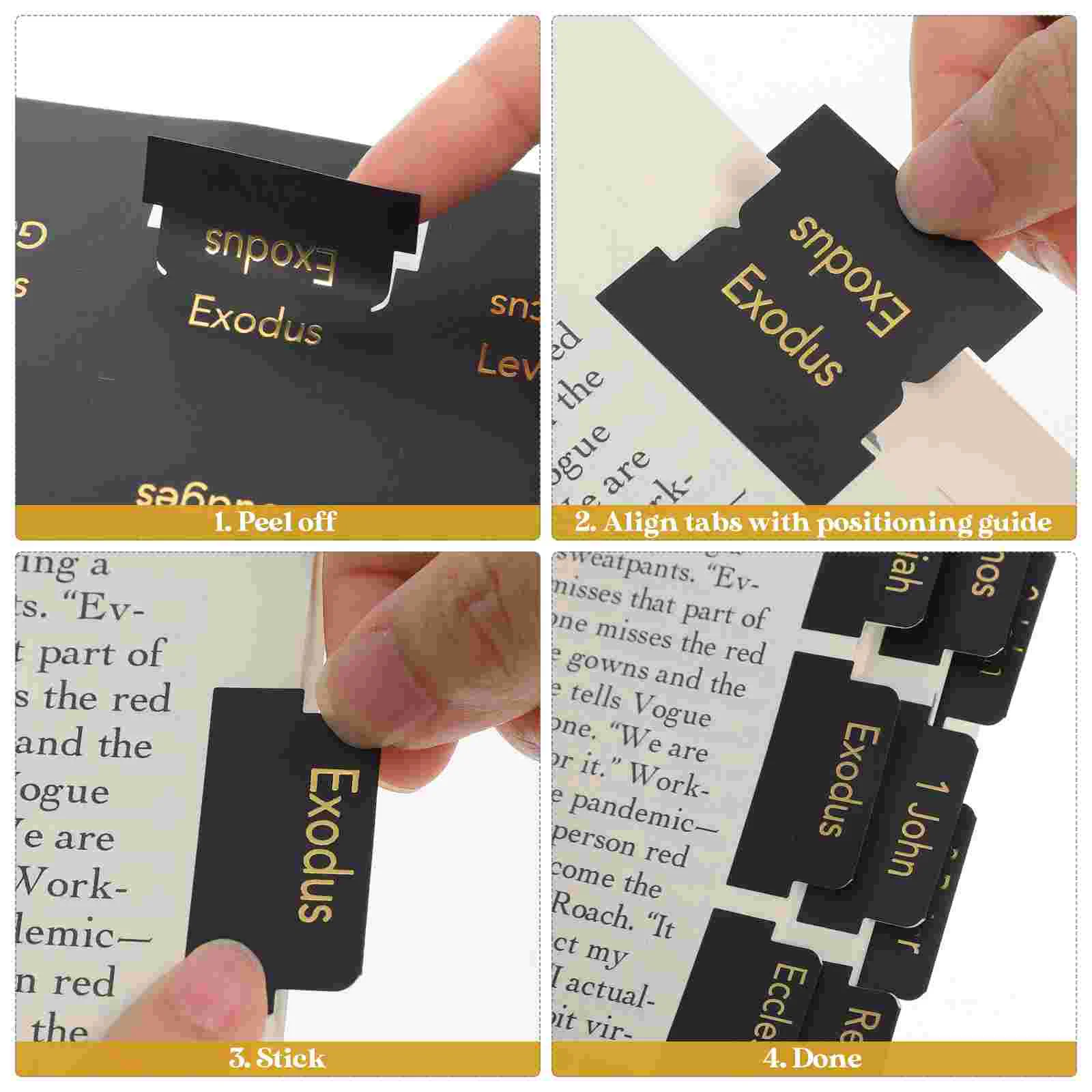 5 Sheets Bible Accessories Index Tags Tabs for Women Study Supplies Neutral Labels Black Page Office