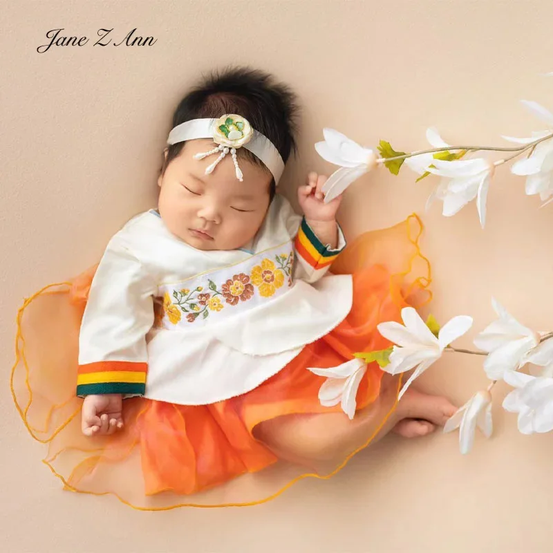 

Newborn baby photo props infant girl korean style headband dress studio shooting holiday clothes