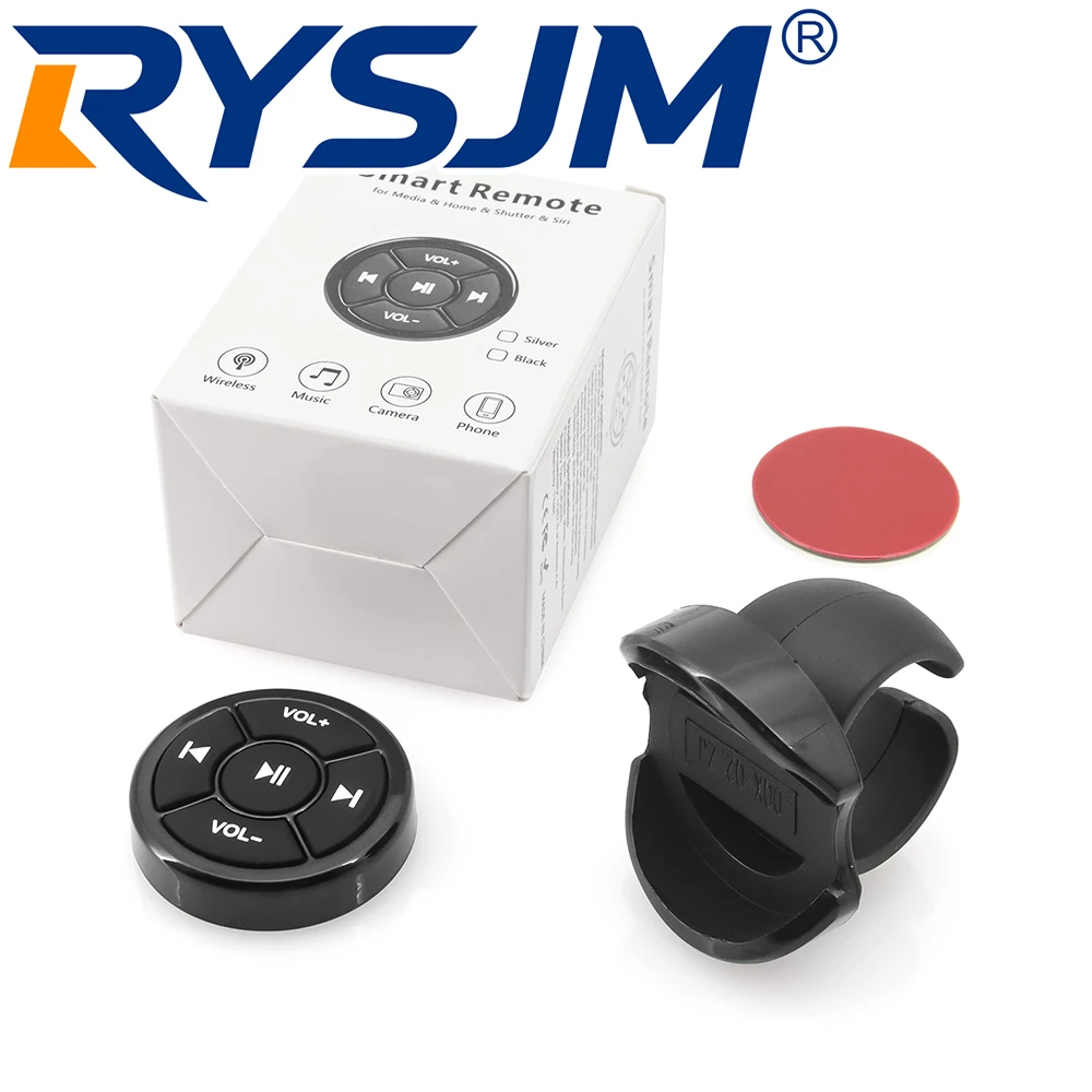 Wireless Remote Controller Media Button Car Motorcycle Bike Steering Wheel Music Play for IOS Android Phone Tablet Smart Control