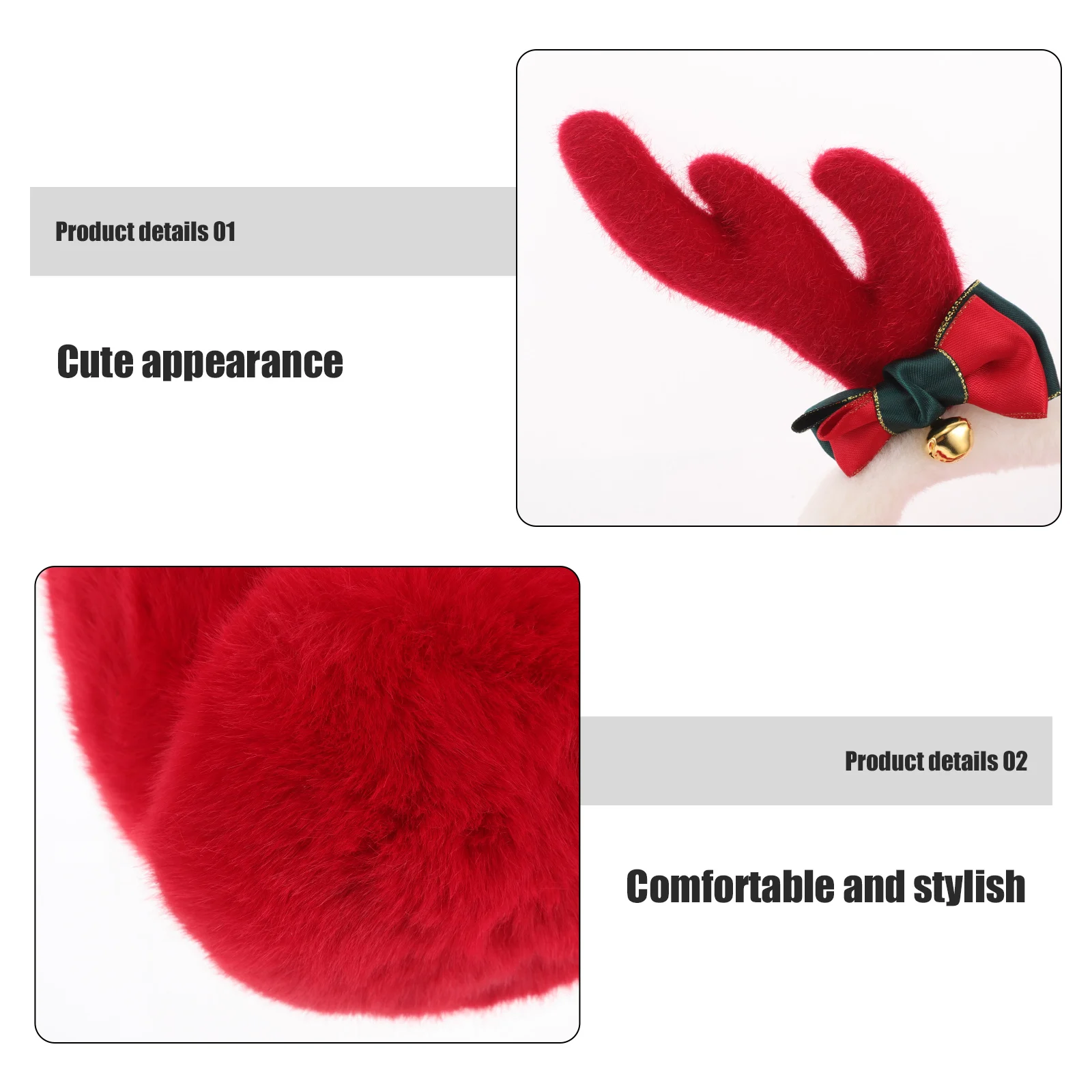 Christmas Furry Ear Muff Winter Plush Ear Covers Warmer Cute Reindeer Warmer Earmuff for Kids and Adults Cold Weather Outdoor