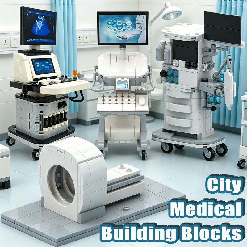 City Series Dental Clinic Building Blocks Street View Computer Hospital Doctor Nurse Accessories Bricks Christmas Halloween Toys