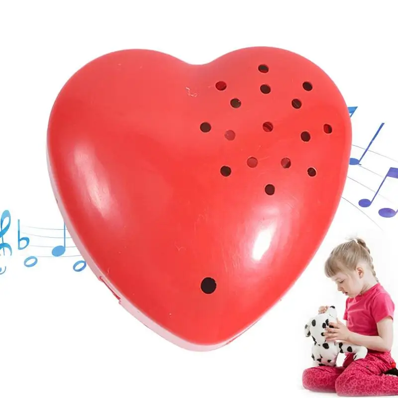 Mini Heart-Shaped Voice Recorder Creative Programmable Sound Buttons 30 Seconds Recording for Plush Toy Stuffed Animals Doll