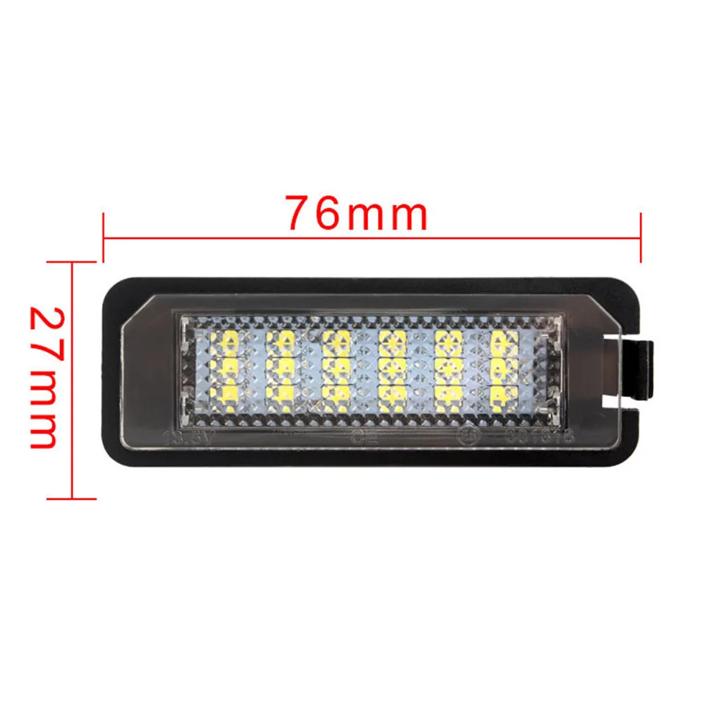 2Pcs 12V LED Number License Plate Lights Assembly No Error 18SMD Lamp for VW GOLF 4 5 6 Polo 9N Passat CC Beetle Car Accessories