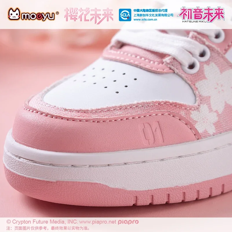 Zapatos originales Moeyu Sakura Miku para mujer y hombre, zapatos de Anime, zapatos planos de lona con cordones informales para mujer, zapatillas Vocaloid Hatstune 2023