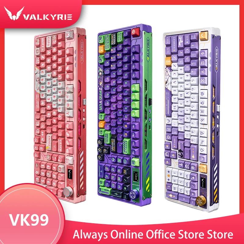 

VALKYRIE VK99 Tri-mode Wireless Bluetooth Mechanical Keyboard Hot Swap NKRO TFT Screen Gasket IP Appearance Custom Office Gift