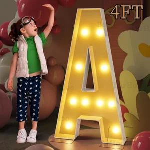 DIY 4FT Marquee Menyala Huruf Mosaik Huruf Besar Pesta Ulang Tahun Pertama Pernikahan Baby Shower Papan Busa Besar Hari Jadi Natal 12 surat tenda penjualan terbaik 4 kaki - №