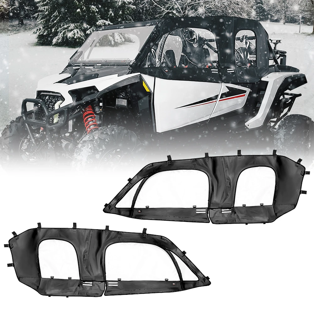 KEMIMOTO UTV Door Cab Enclosure Kit Compatible with Polaris RZR XP 4 1000 2024 2025+ 4 Side Windows Soft Upper Panel Windshield
