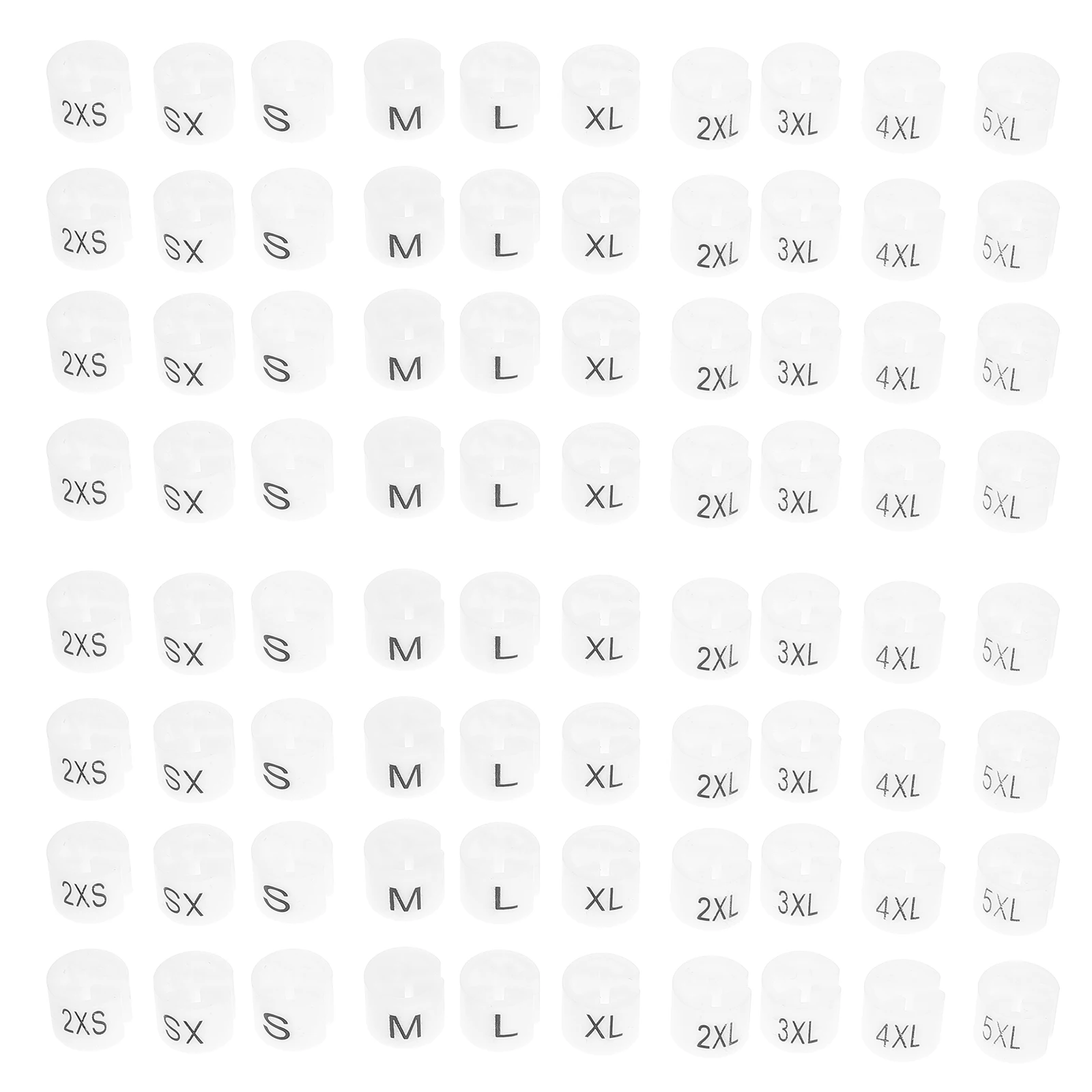 

200pcs White Garment Size Plastic Clothes Hanger Markers Tags Clothes Hanger Sizes Markers Size Labels Home Storage