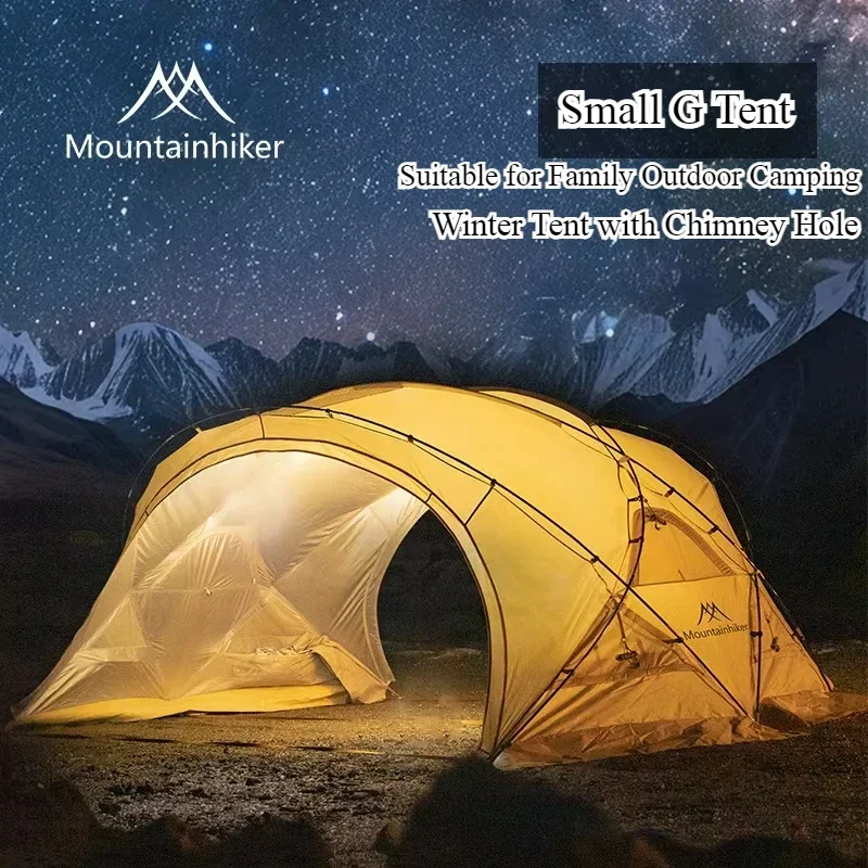 MOUNTAINHIKER Small G Tent Is Windproof and Waterproof for All Seasons with Chimney Hole Suitable for Family Outdoor Camping