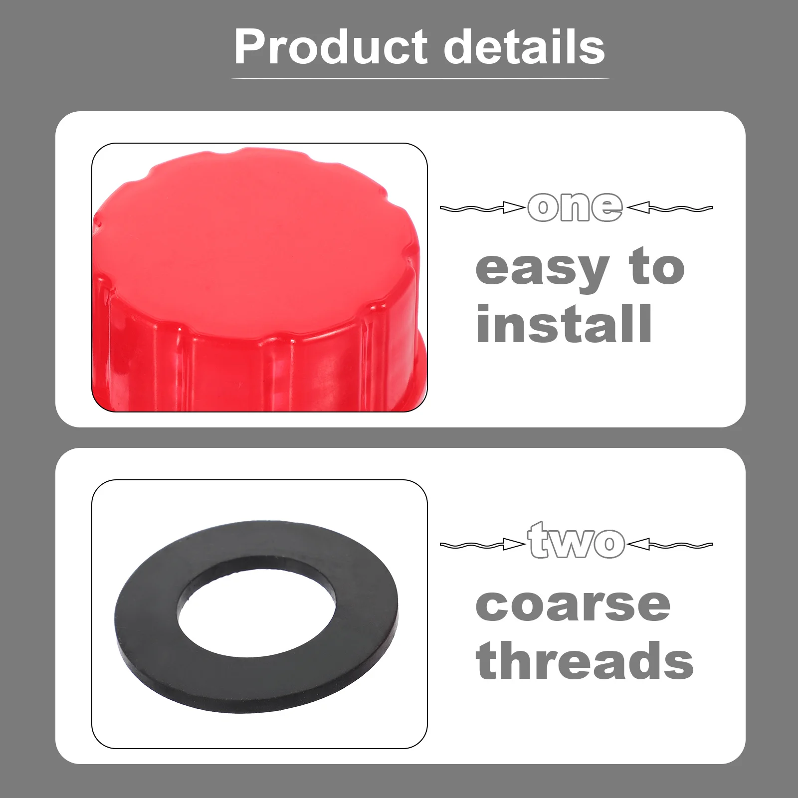 

2Pcs Coarse Thread Gas Can Caps Replacement Lids for Gallon Cans Prevent Leakage Gas Can Replacement Parts