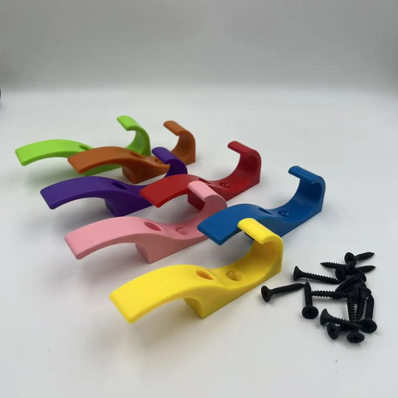 7 pack with 14 screws plastic wall hanging hook ganchos para ropa montados en la pared utilizados para entradas de cocinas, dorm