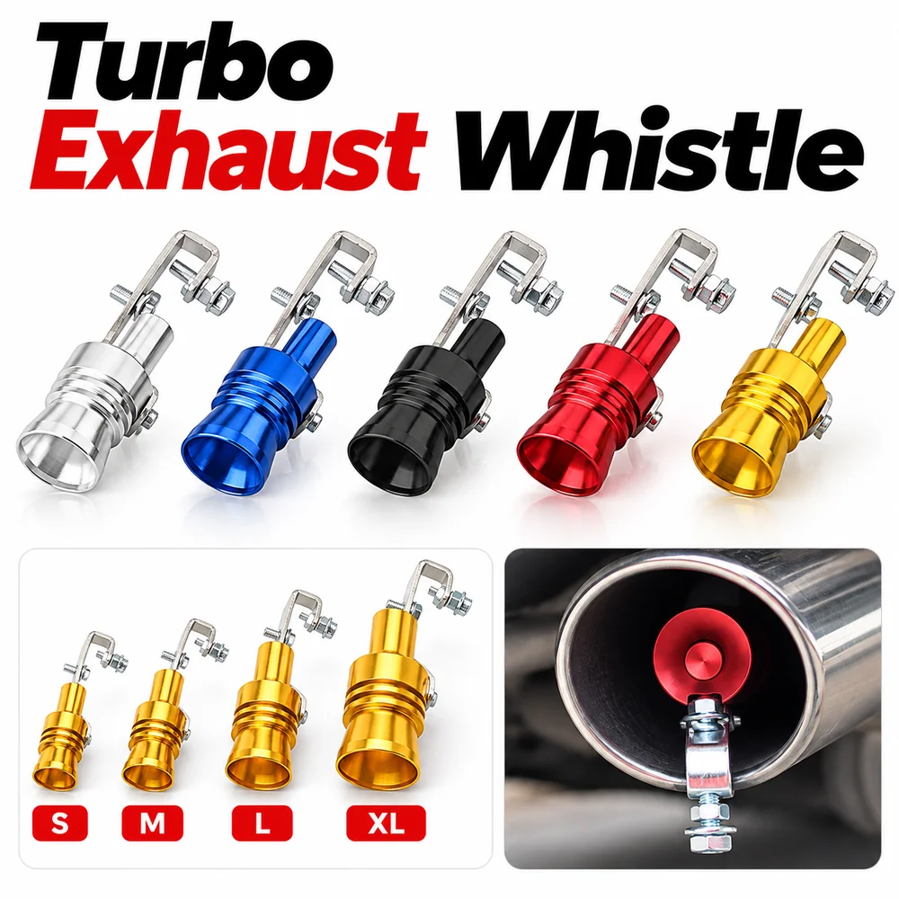 1Pcs Aluminum Iron Exhaust Whistle S M L XL Red Blue Gold Silver Black Exhaust Pipe Whistle Easy Installation 32-85mm Diameter