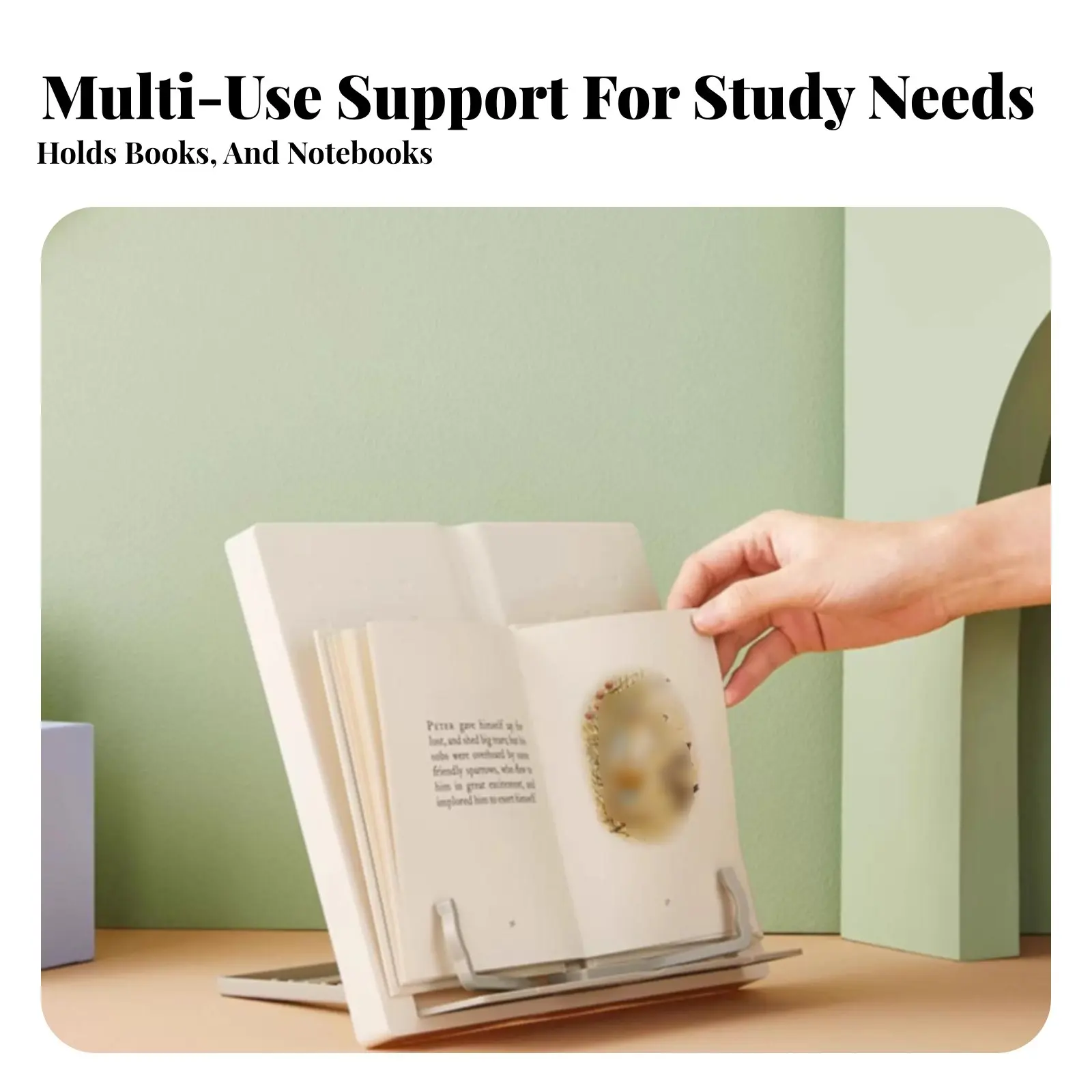 

Adjustable Bookrest Firm Page Holders Adjustable Children's Book Easel Handshands-Removed Ergonomic Design for Children, Desk