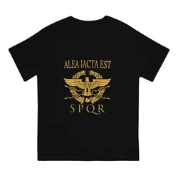 Alea Iacta Est T-Shirts for Men Ancient Rome Unique 100% Cotton Tee Shirt Round Neck Short Sleeve T Shirt Gift Clothes