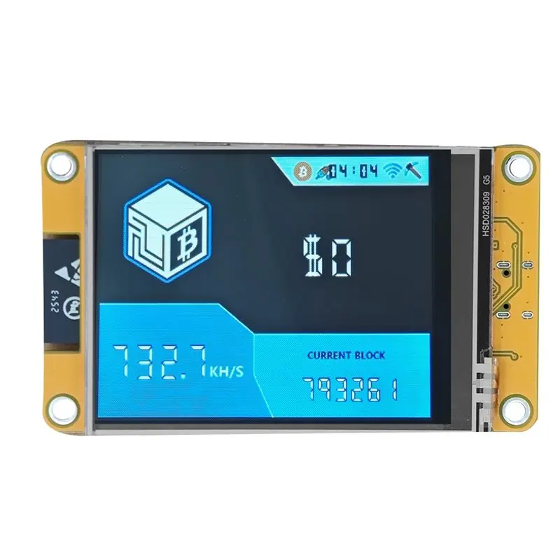 

Nmminernerdminer BTC Solo Miner 735Kh/S Upgraded 2.8" Smart Touch Screen For Home Office Bitcoin Crypto Mining