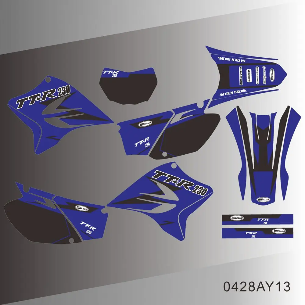 For YAMAHA TTR 230 TTR230 2005-2023 Full Graphics Decals Stickers Motorcycle Background Custom Number Name