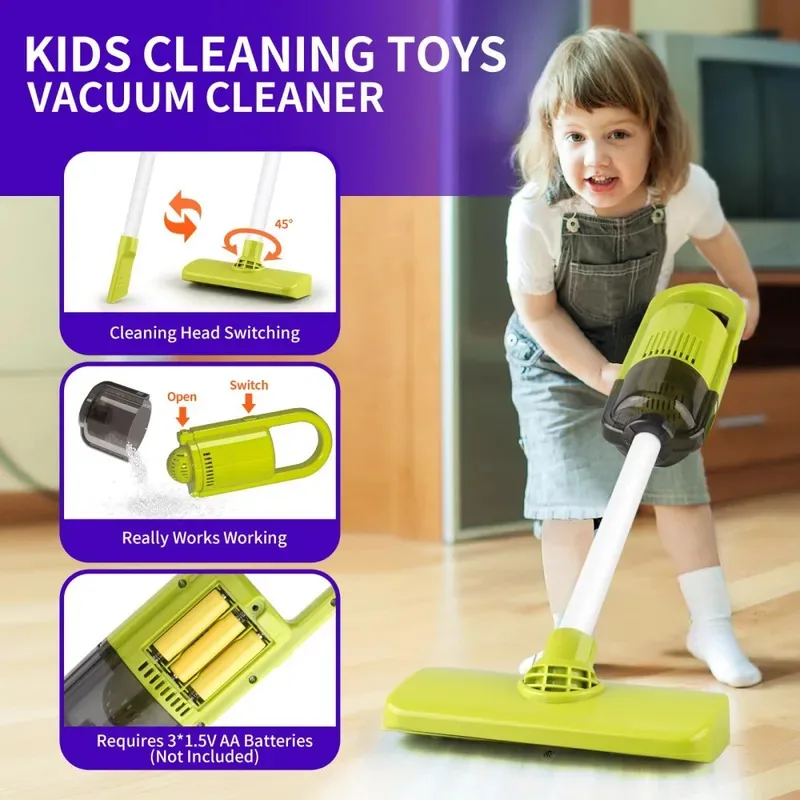 Cleaning Toy Vacuum Cleaner Broom Simulation Educational Toy for Kids Home Cleaning Tools Representation