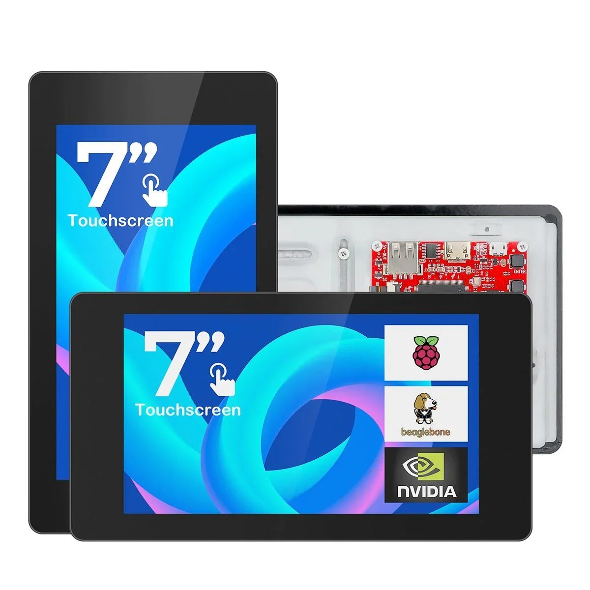 Hot Sale CrowVision 7inch HD 1024×600 IPS Capacitive Touch Screen for Raspberry Pi and SBCs – Plug and Play