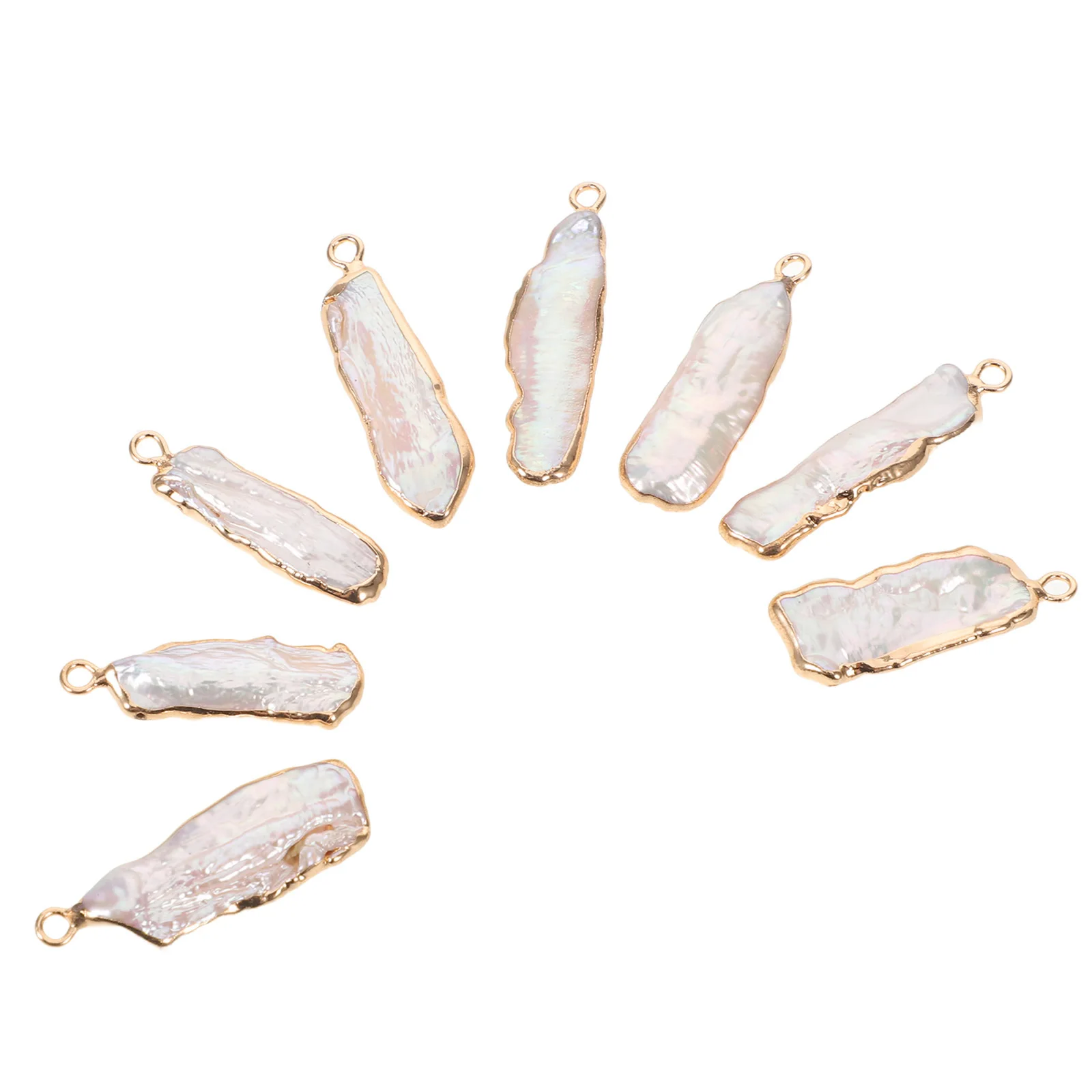 

8 шт., подвески из натурального пресноводного жемчуга в стиле барокко, неправильная форма, золотой край, подвески для изготовления ювелирных изделий, серьги-капли, ожерелье