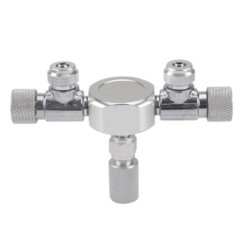 Aquarium-Mehrwege-CO2-Verteiler-Splitternadel aus Aluminiumlegierung für Ventilprüfung, Ventilblasenzähler, Magnetventil