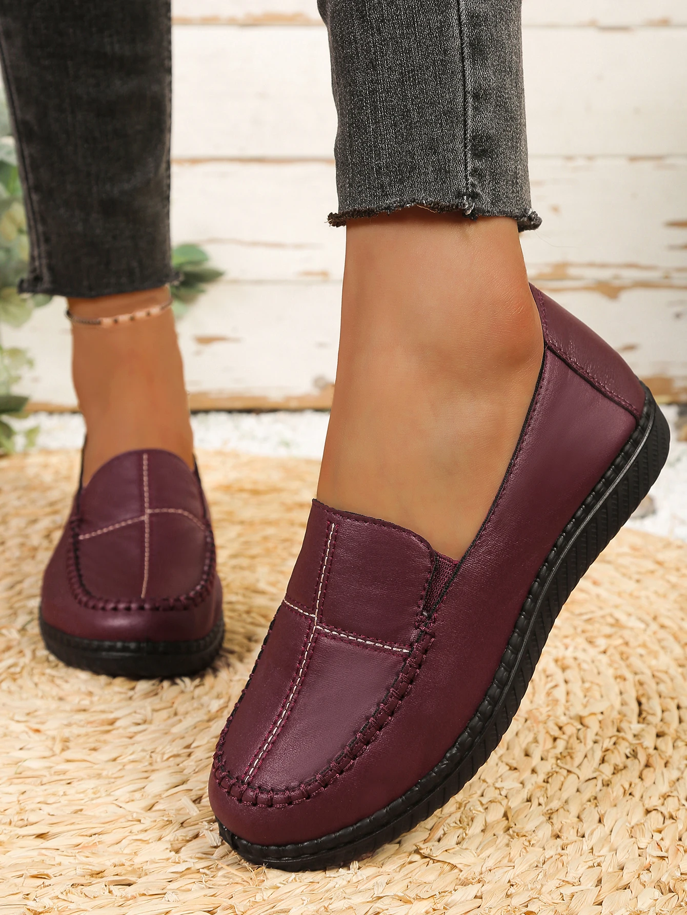 Damen-Loafer mit chinesischem Knoten, Slipper mit Blumenmuster, bequeme, rutschfeste PU-Sohle, lässige Alltagsschuhe für ältere Mütter – Detail 21