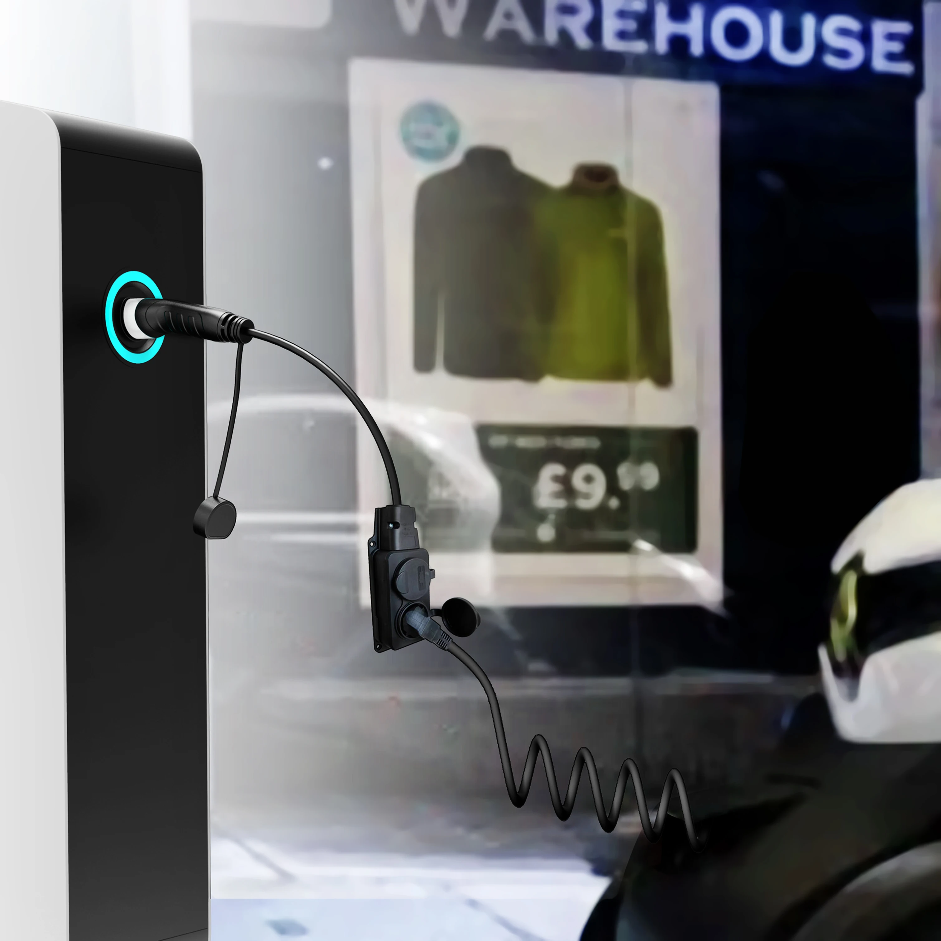 Cable de Carga Portátil Feyree Tipo 2, Enchufe de Carga para Vehículos Eléctricos, Enchufe de Carga Europeo para Estación de Carga Comercial de Vehículos Eléctricos