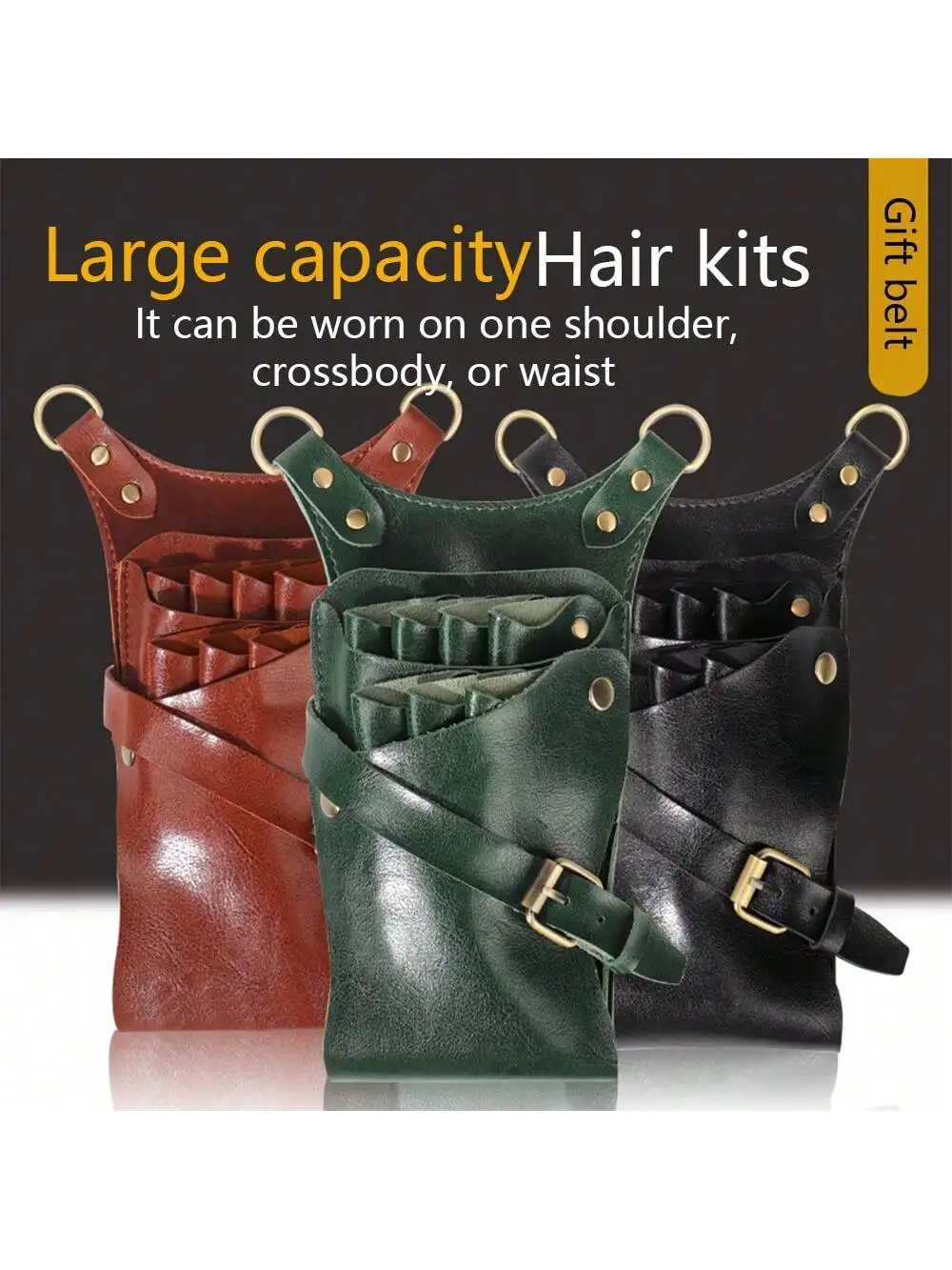 المهنية مصفف شعر متعدد الوظائف سعة كبيرة مجموعة أزياء شخصية ريترو ستايل Crossbody الحيوانات الأليفة الاستمالة Bag.zwq