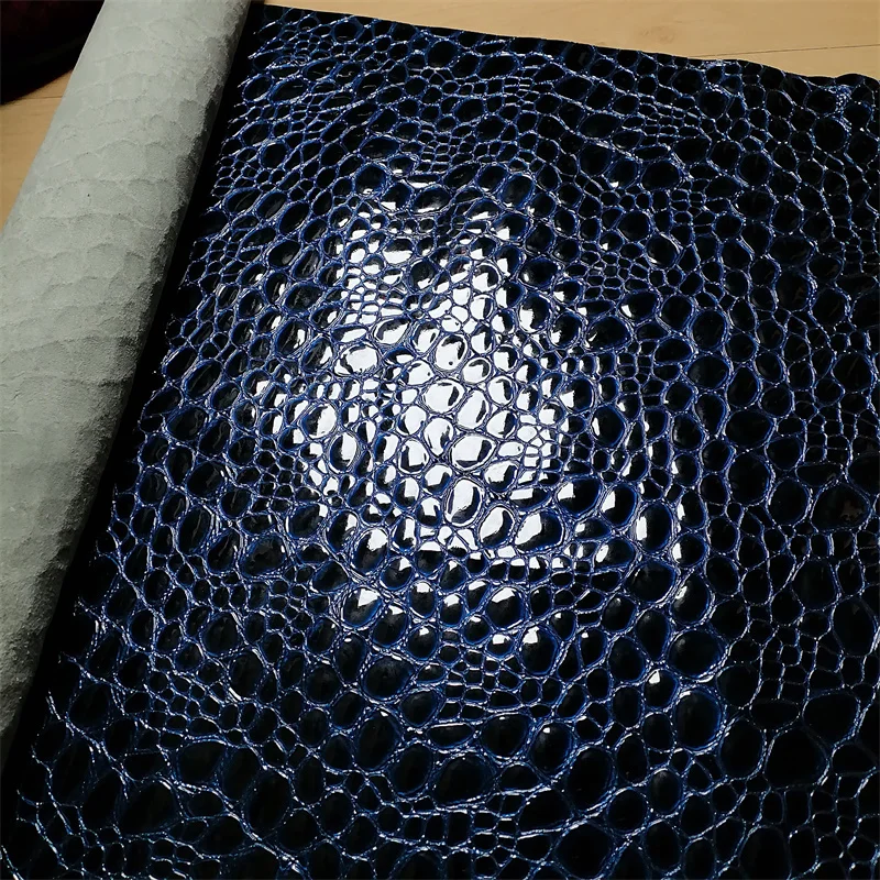 1.3mm Navy Blue Pebble Pattern Cowhide, Top Grain Genuine Leather, For DIY Soft Packaging, Whole Piece Cuttable