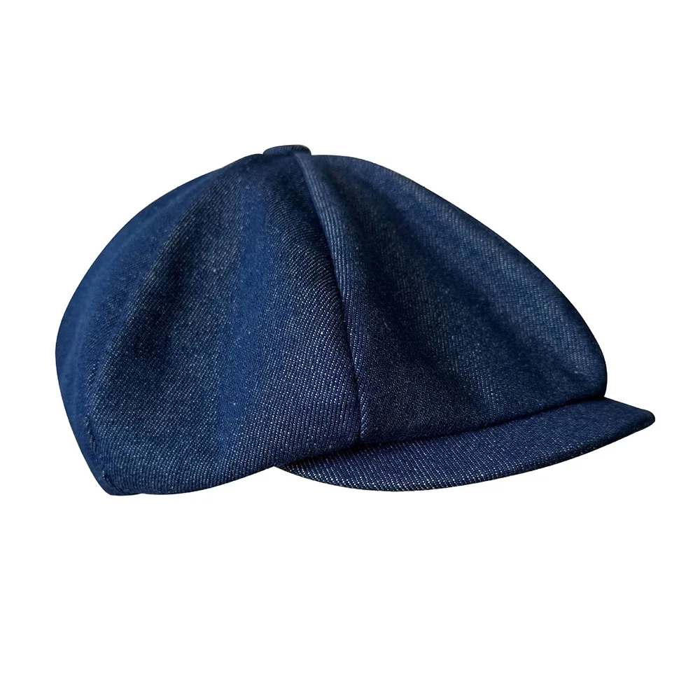 2023 Men\'s Octagonal Hat Casual Solid Eight-blade Berets Denim Newsboy Cap Women Painters Hat  NC17