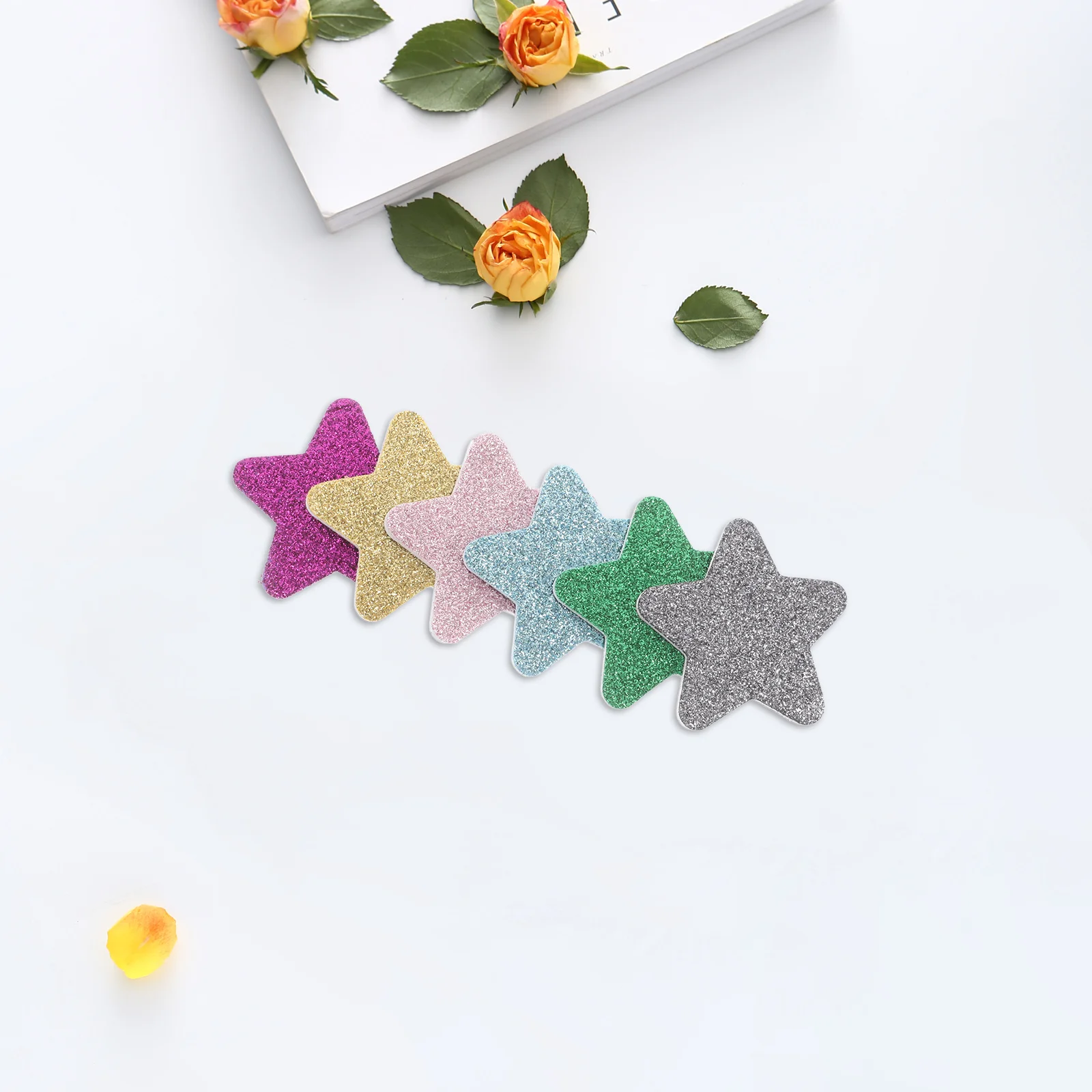 

12pcs Star Shape File Mini Buffer Blocks Glitter Buffers For Christmas Manicure Pedicure Disposable Nail Care Tools Festive Nail