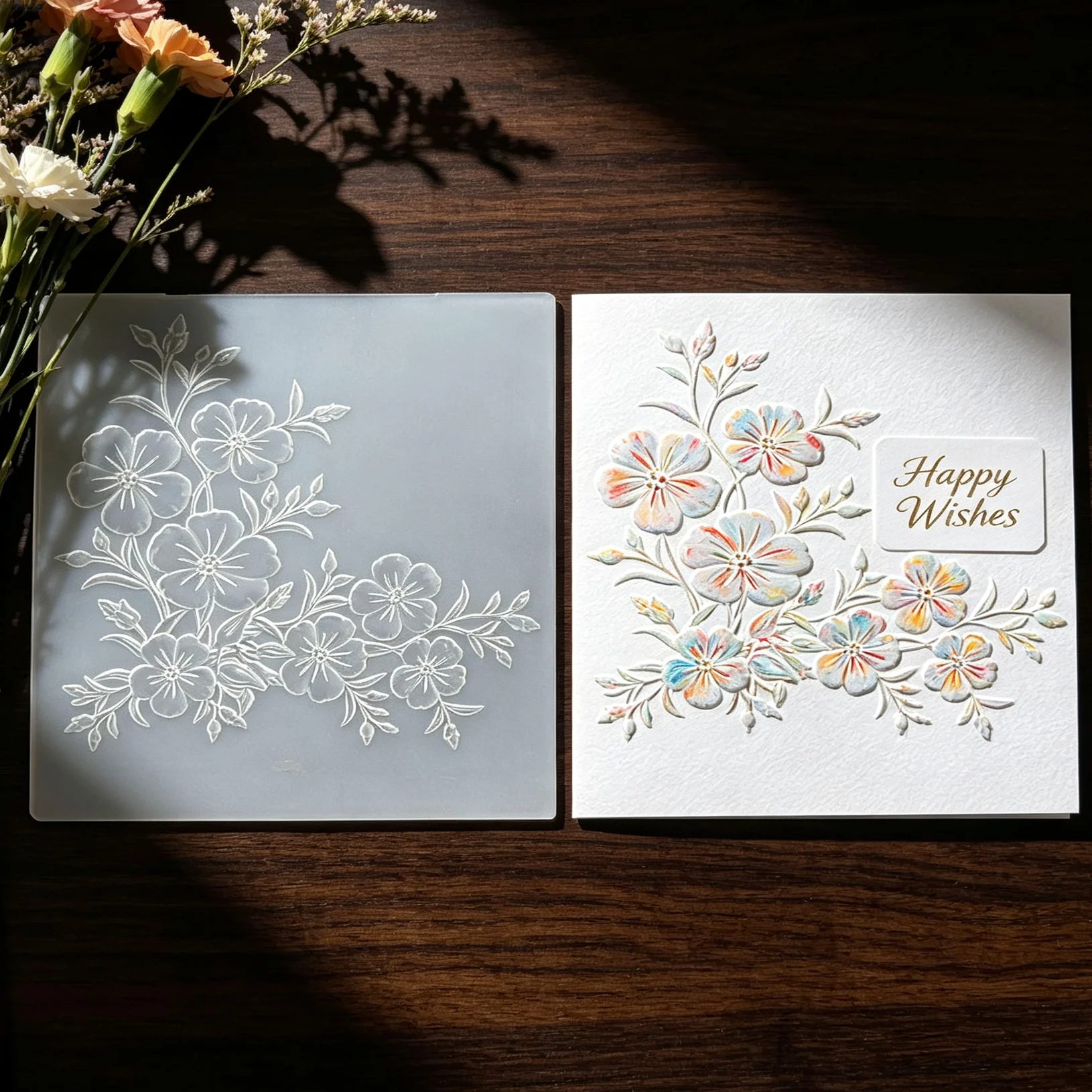 Small flower corner edge design pattern design embossed board hand account decoration three-dimensional indentation tool creativ view 5