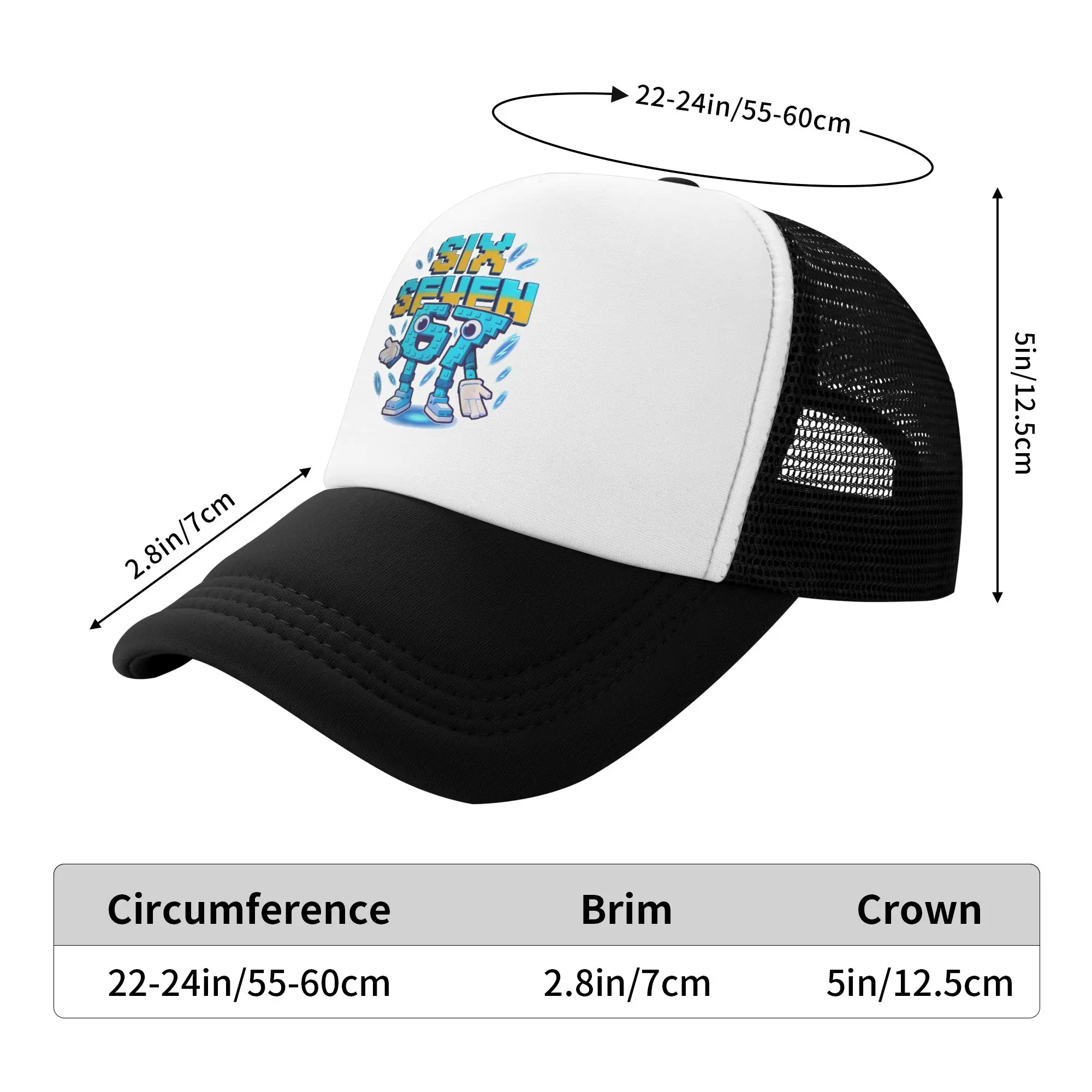 Six Seven Brainrot Italian Funny 67 Gaming Meme Baseball Cap Casual Men Mesh Hip Hop Hats Breathable Design Skate Baseball Caps