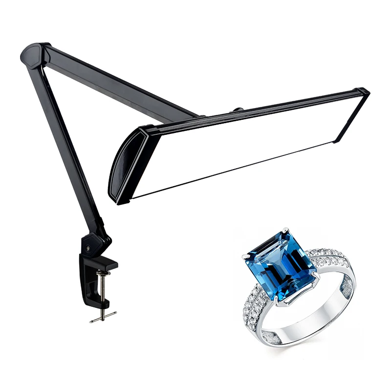 

Профессиональная лампа для ювелирных работ 45 Вт, с регулировкой яркости, сенсорным управлением, CCT 6000K, светодиодный настольный светильник на прищепке